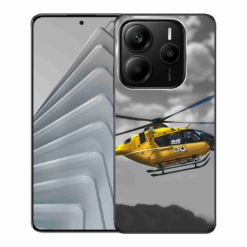 Gél borítás mmCase a Xiaomi Redmi Note 14 5G számára - sárga helikopter