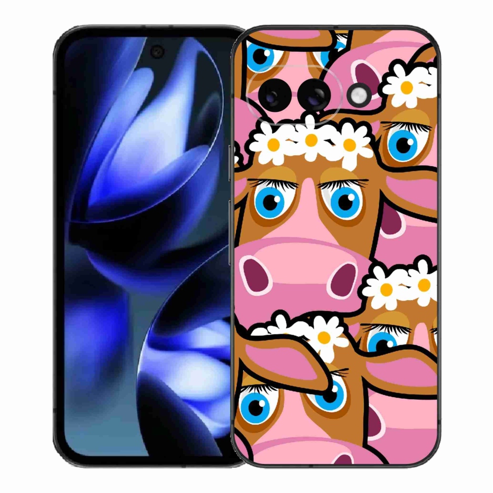 Gél borítás mmCase a Google Pixel 9a készülékhez - rajzfilmtehenek