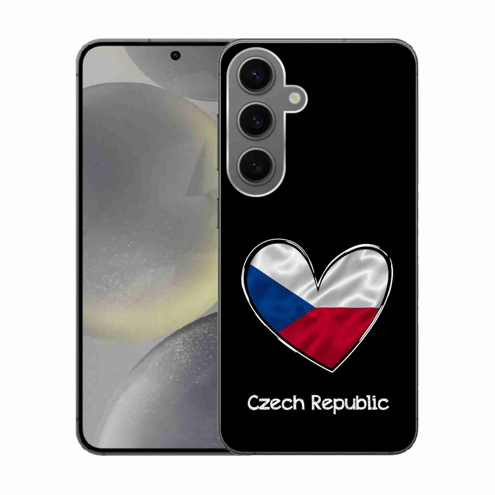 Gél borító mmCase Samsung Galaxy S24 - zászlós szív fekete háttérrel