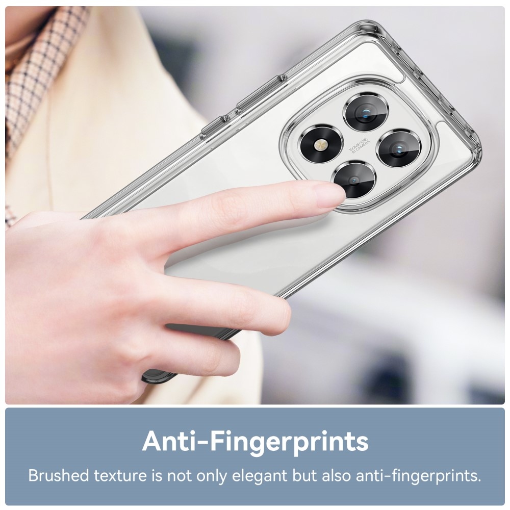 Gél tok kemény hátlappal a Xiaomi Redmi Note 14 Pro 5G/Poco X7 5G számára - átlátszó