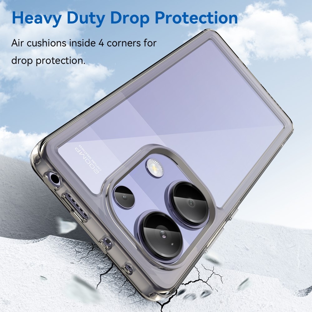 Gél tok kemény hátlappal a Xiaomi Redmi Note 13 Pro 4G/Poco M6 Pro számára - szürke