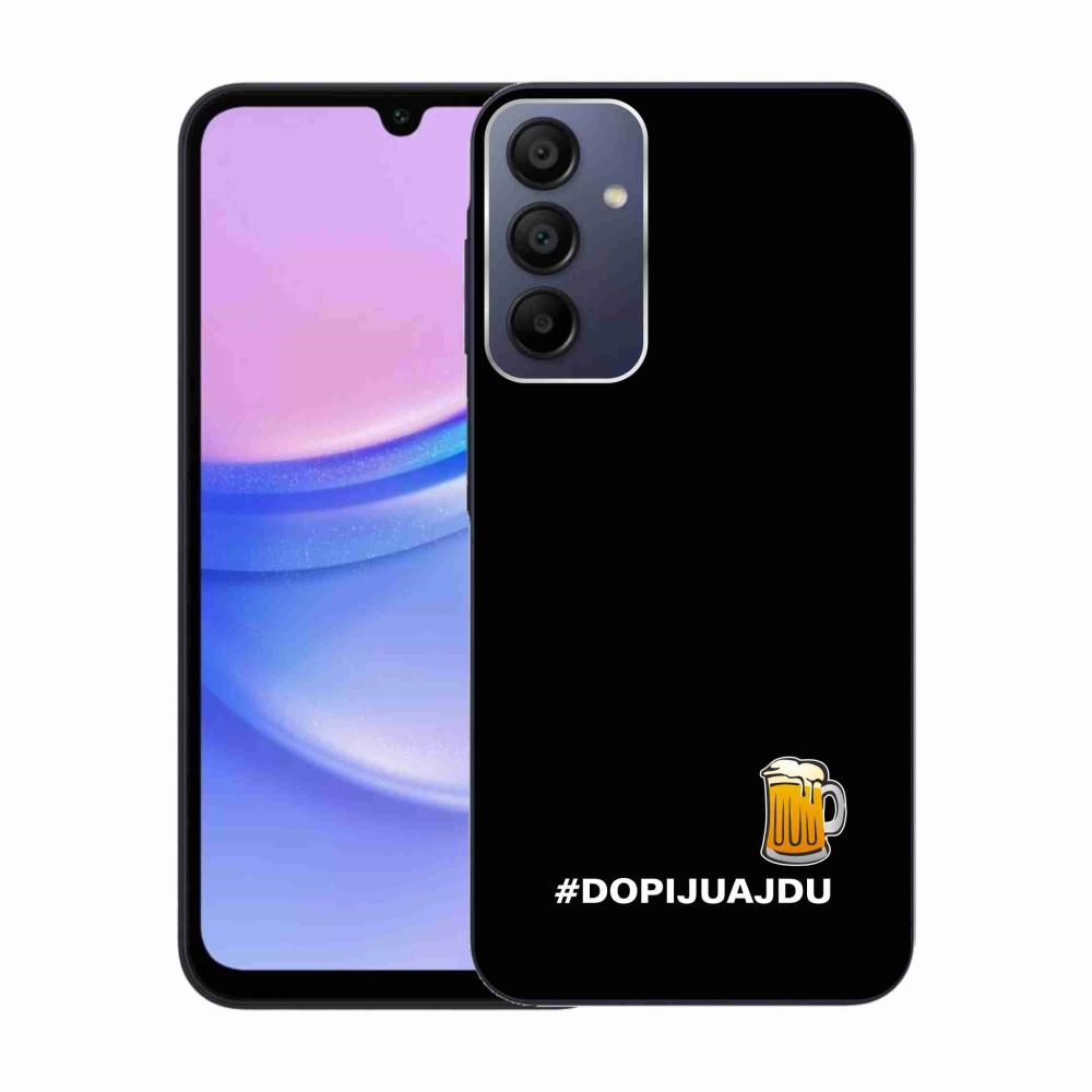 Gél borítás mmCase Samsung Galaxy A15 4G/5G - sör motívum 1 fekete háttér