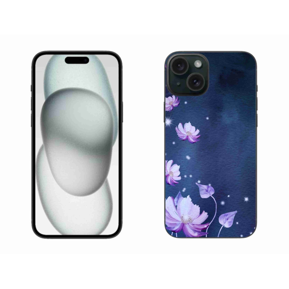 Gél tok mmCase iPhone 15 Plus készülékhez - hulló virágok