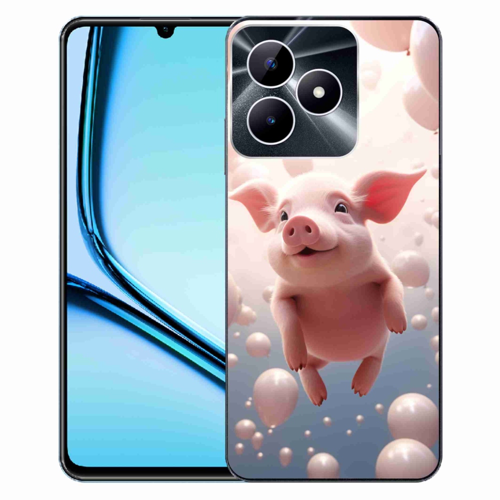 Zselés borító mmCase a Realme Note 50 készülékhez - malacka lufikkal