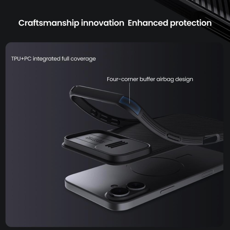 Nillkin CamShield PRO mágneses hátlap Apple iPhone 16-hoz Fekete