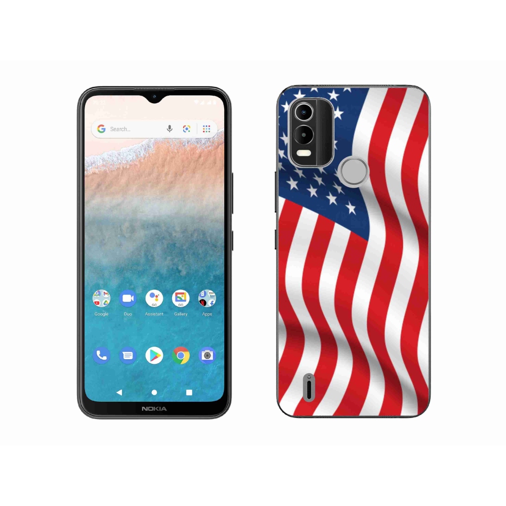 Zselés borító mmCase mobiltelefonhoz Nokia C21 Plus - USA zászló