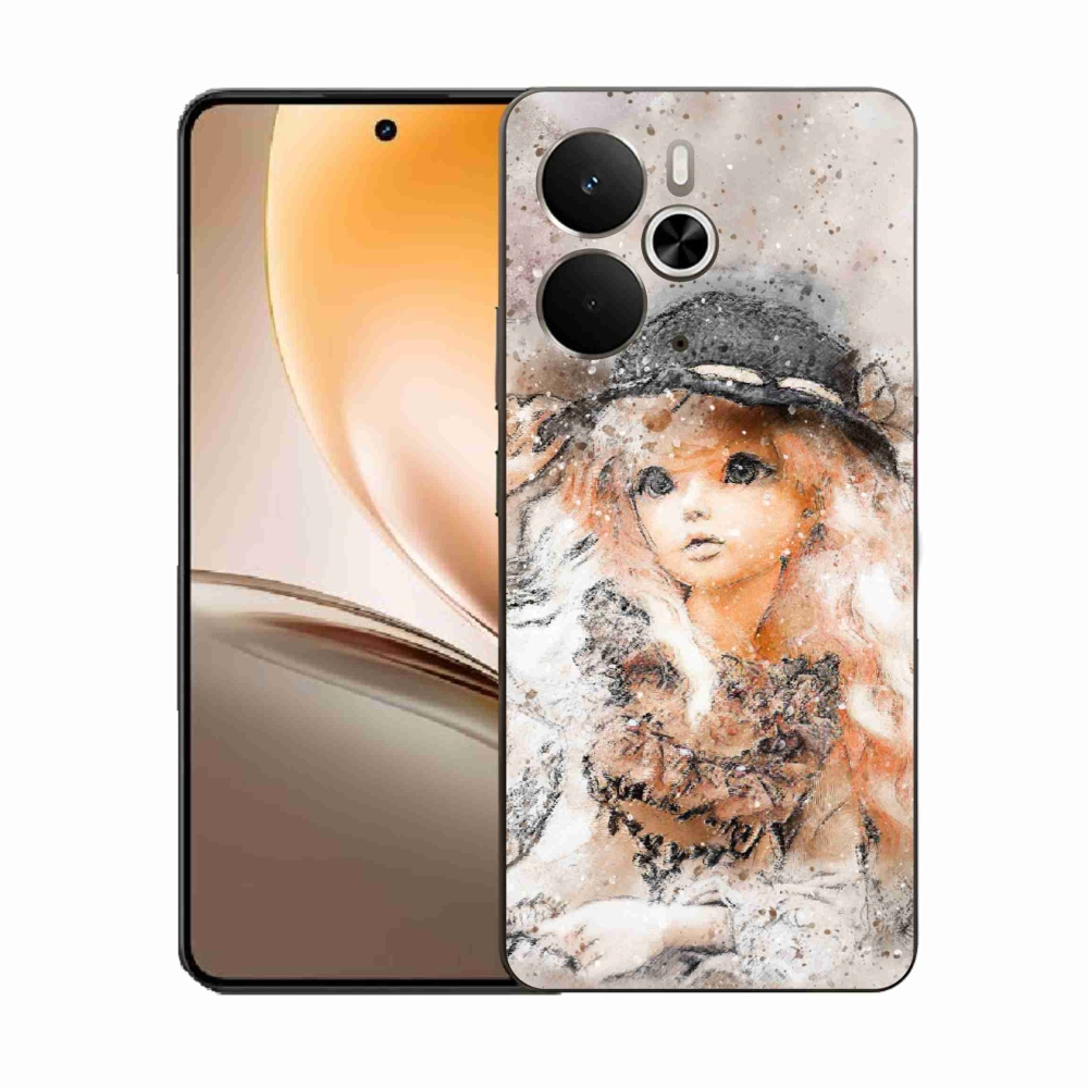 Gél borító mmCase a Realme 14 5G/14T 5G készülékhez - lány kalapban