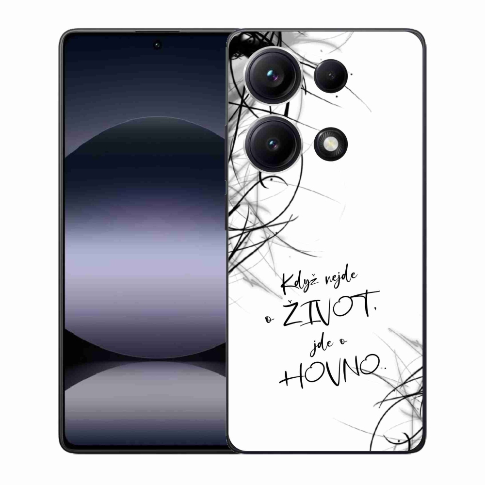 Gél borító mmCase a Xiaomi Redmi Note 14S-hez - vicces szöveg 16 fehér háttérrel