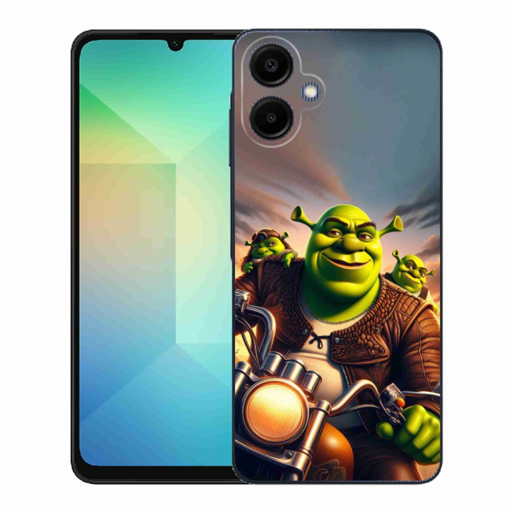 Zselés borítás mmCase Samsung Galaxy A06 4G - shrek egy motorkerékpárral