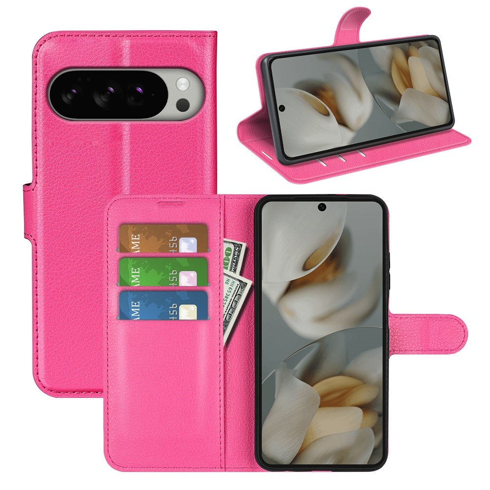 Litchi könyv tok Google Pixel 10 Pro XL-hez - rózsaszínű