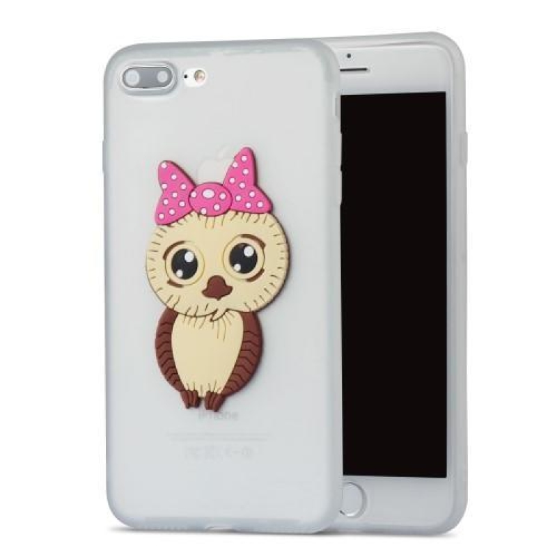 Lány 3D szilikon tok iPhone 8 Plus és iPhone 7 Plus készülékhez - fehér