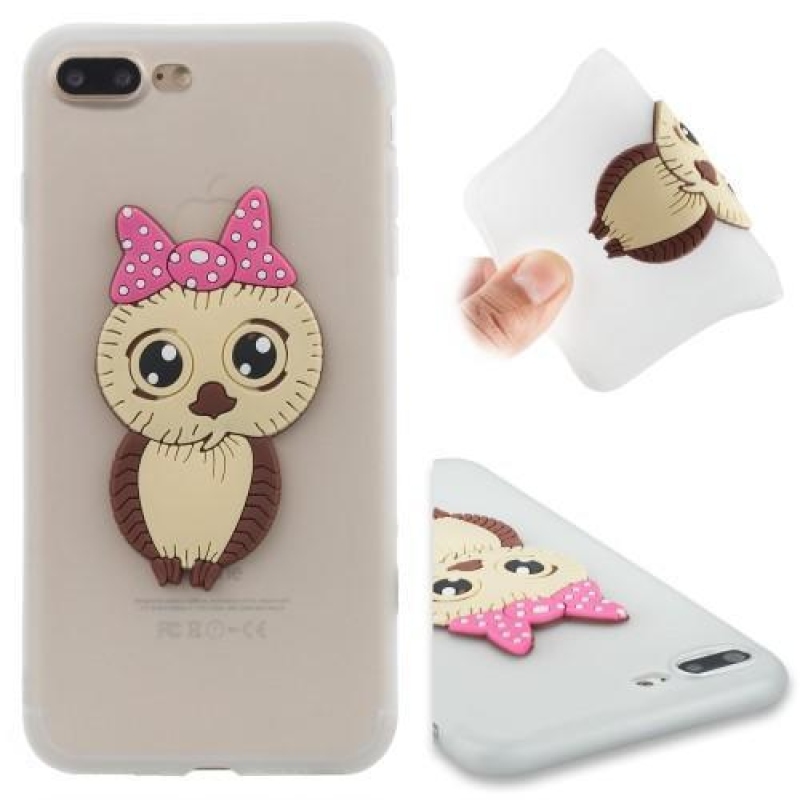 Lány 3D szilikon tok iPhone 8 Plus és iPhone 7 Plus készülékhez - fehér