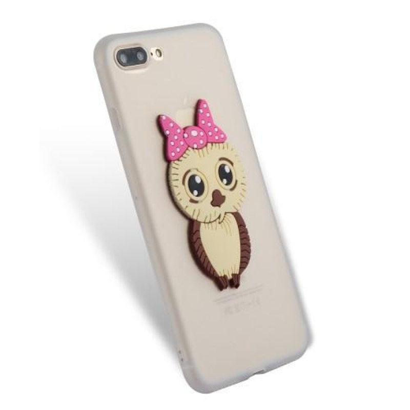 Lány 3D szilikon tok iPhone 8 Plus és iPhone 7 Plus készülékhez - fehér