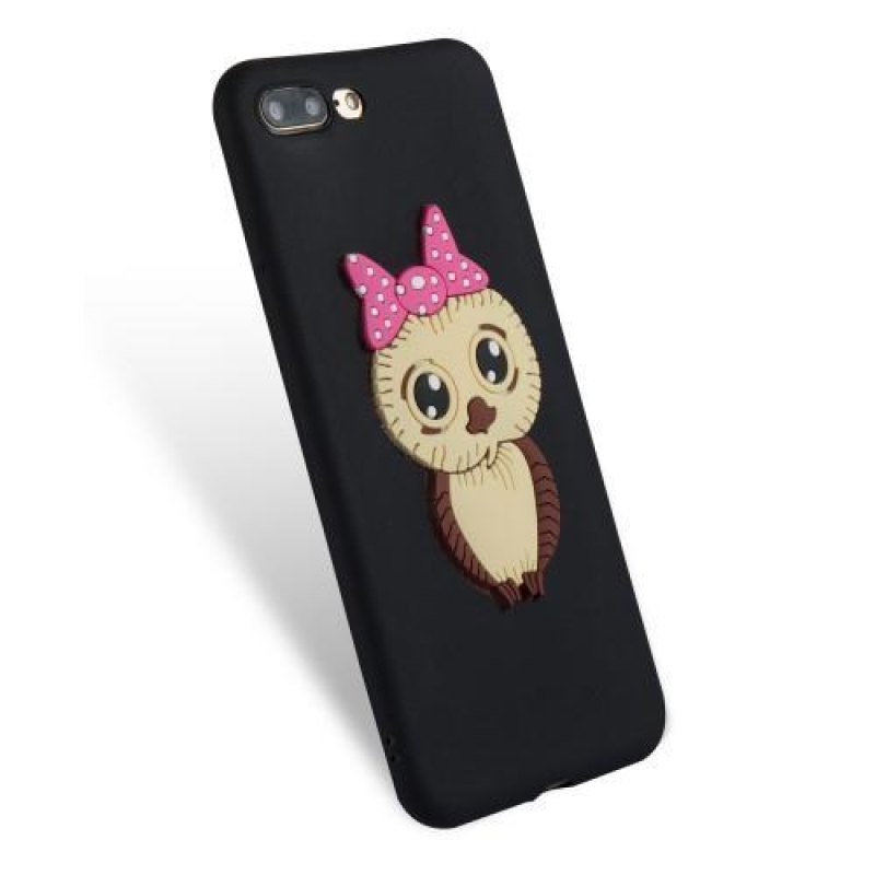Lány 3D szilikon tok iPhone 8 Plus és iPhone 7 Plus készülékhez - fekete