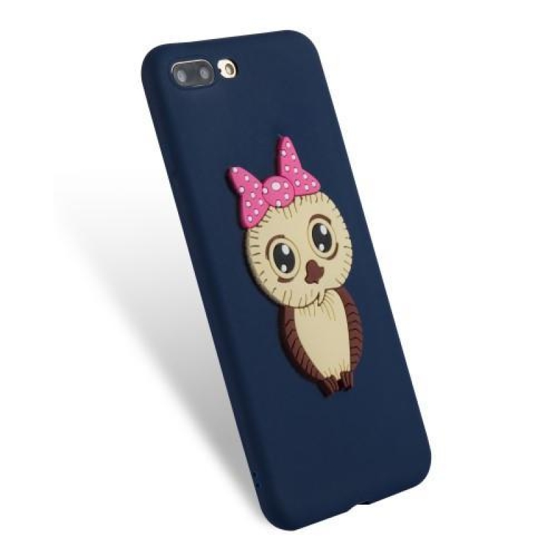 Lány 3D szilikon tok iPhone 8 Plus és iPhone 7 Plus készülékhez - sötétkék