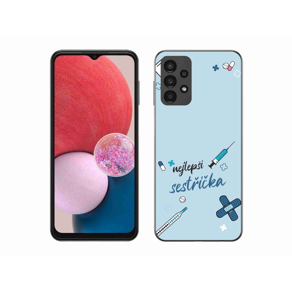 Gél borító mmCase Samsung Galaxy A13 4G - legjobb kishúg kék háttérrel