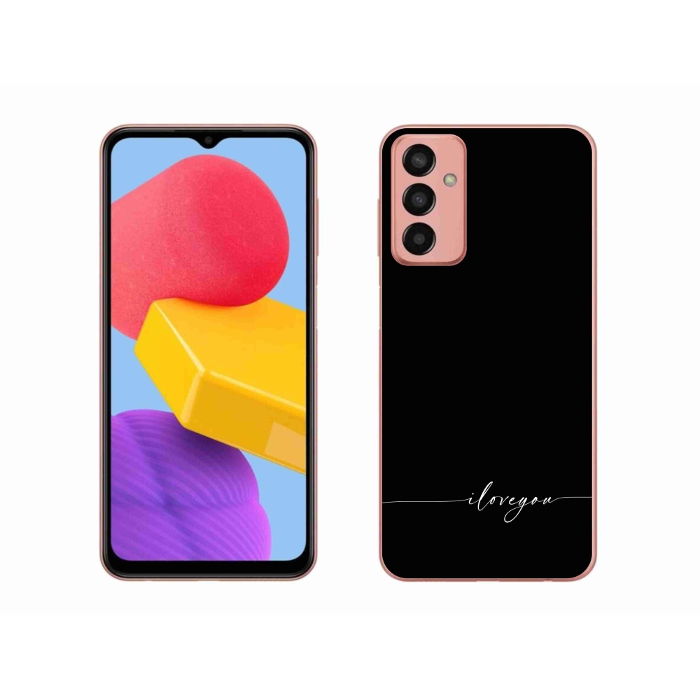 Gél borítás mmCase Samsung Galaxy M13 - I love you fekete háttérrel