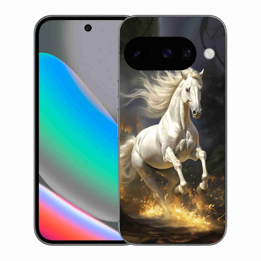 Zselés borítás mmCase a Google Pixel 10 számára - fehér ló 2