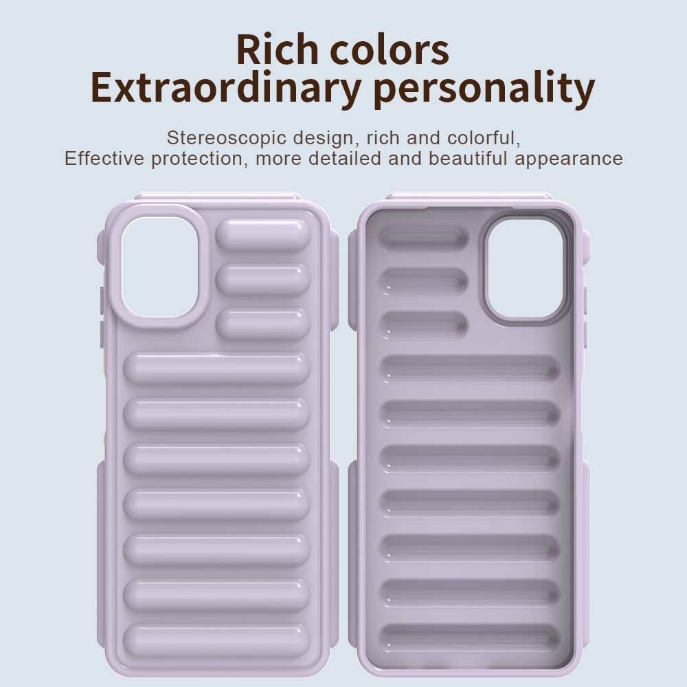 Csíkos tartós borító Samsung Galaxy A06 4G készülékhez - lila