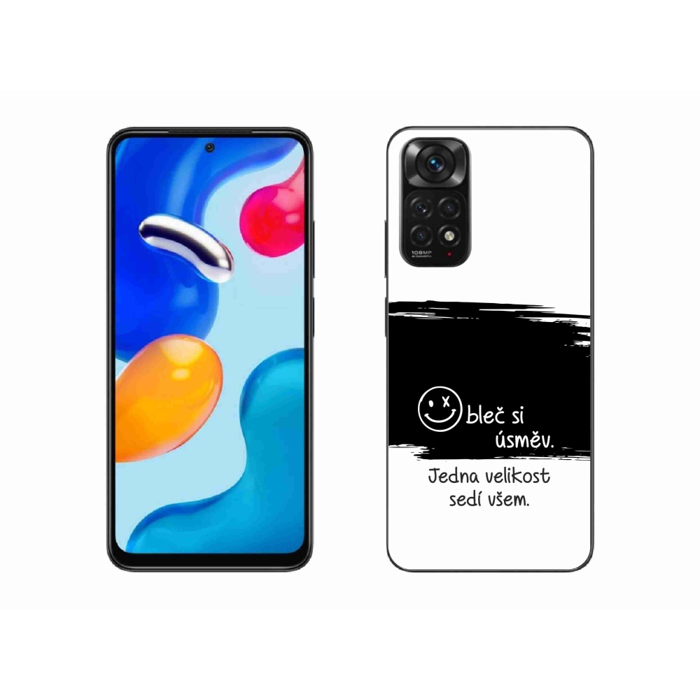 Gél borító mmCase a Xiaomi Redmi Note 11 4G-hez - vicces szöveg 8 fekete és fehér háttérrel