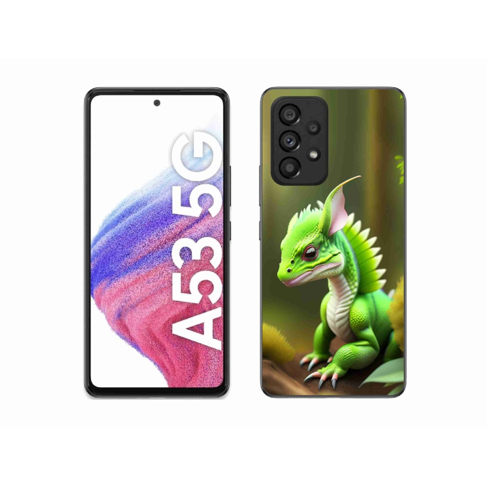 Gél védőhuzat mmCase Samsung Galaxy A53 5G - zöld sárkányhoz