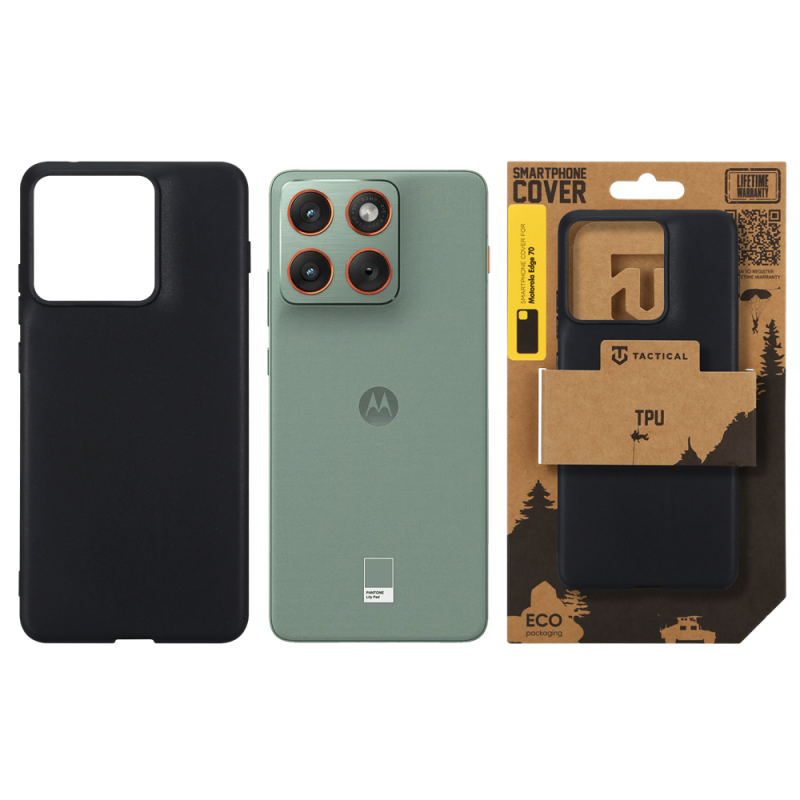 Taktikai TPU borítás a Motorola Edge 70-hez Fekete