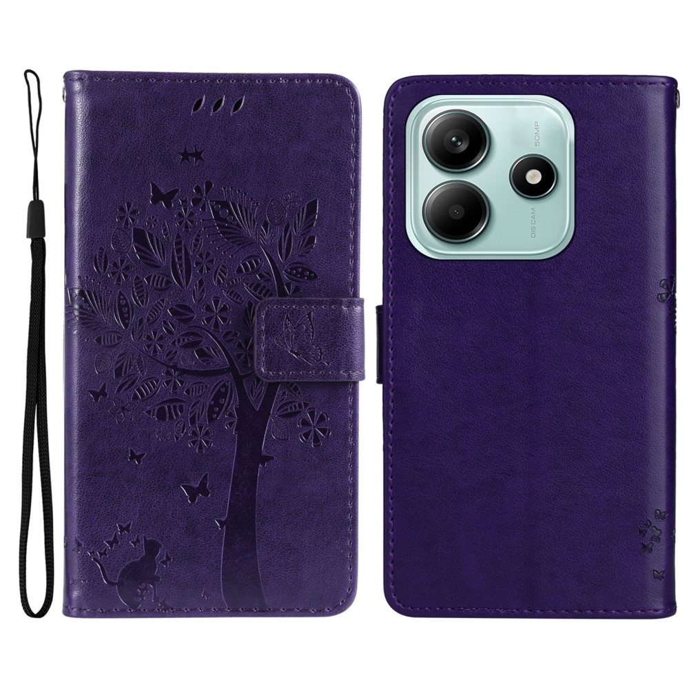 Fák könyve tok Xiaomi Redmi Note 14 5G - sötétlila