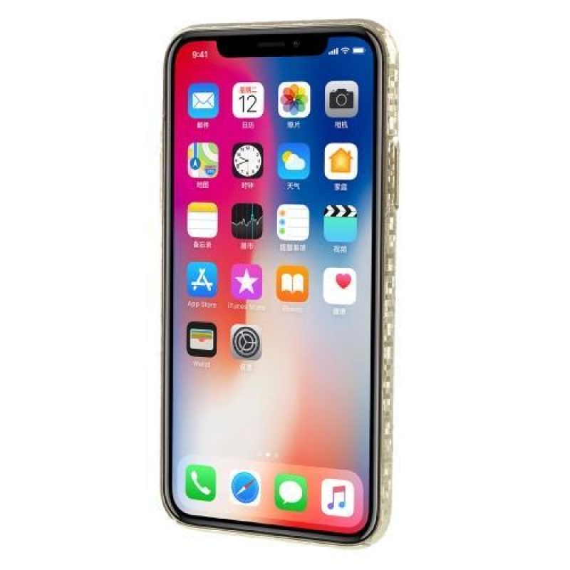 Glamour műanyag tok iPhone X készülékhez - arany színben