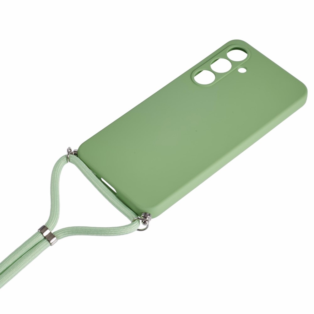Bélelt zselés tok húzózsinórral Samsung Galaxy S25+ készülékhez - világoszöld
