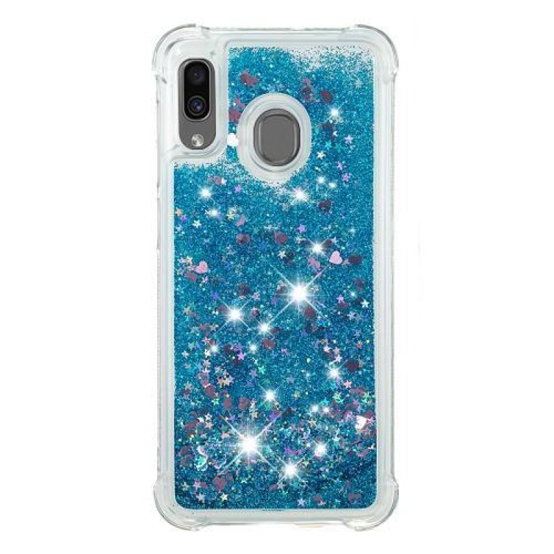 Glitter zselés tok Samsung Galaxy A30 / A20 készülékhez - kék