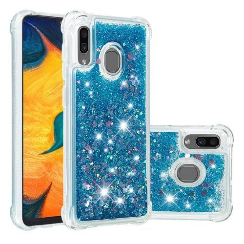 Glitter zselés tok Samsung Galaxy A30 / A20 készülékhez - kék
