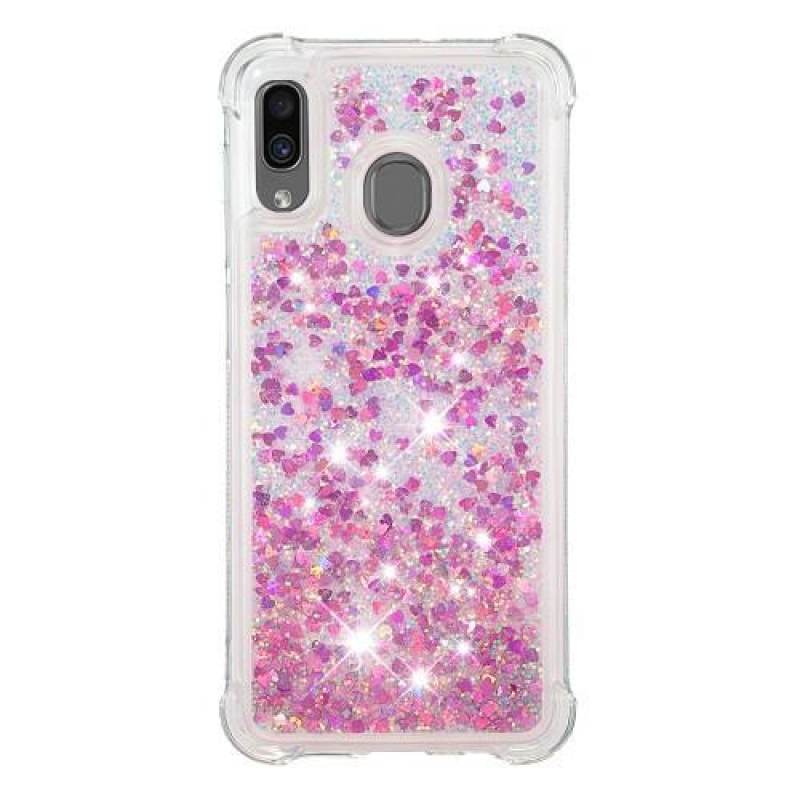 Glitter zselés tok mobil Samsung Galaxy A30 / A20 - rózsaszínű