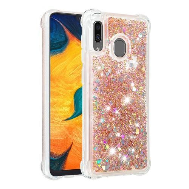 Glitter zselés tok Samsung Galaxy A30 / A20 készülékhez - arany színben