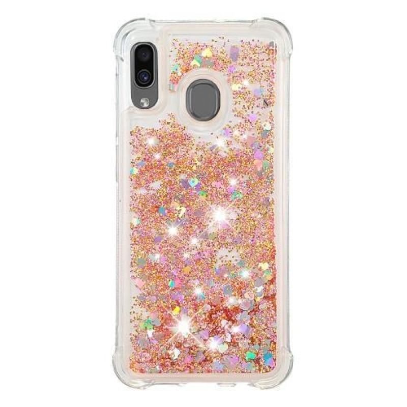 Glitter zselés tok Samsung Galaxy A30 / A20 készülékhez - arany színben
