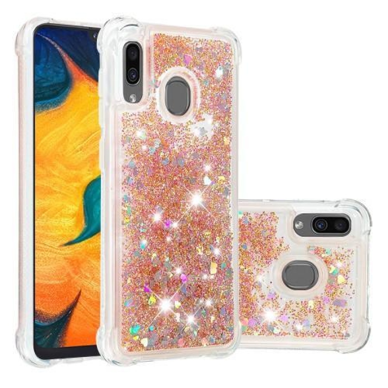 Glitter zselés tok Samsung Galaxy A30 / A20 készülékhez - arany színben