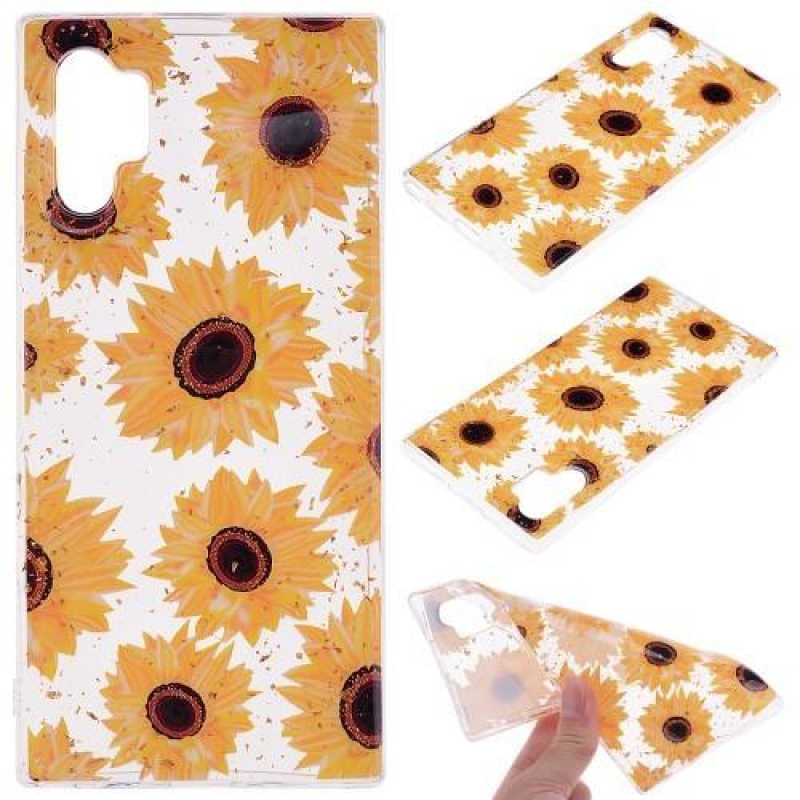 Csillogó zselés tok Samsung Galaxy Note 10 Plus készülékhez - Napraforgó