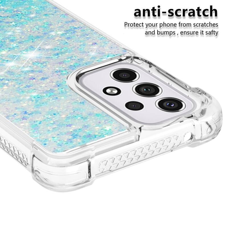 Glitter homokóra zselés tok Samsung Galaxy A33 5G - kék / csillagok