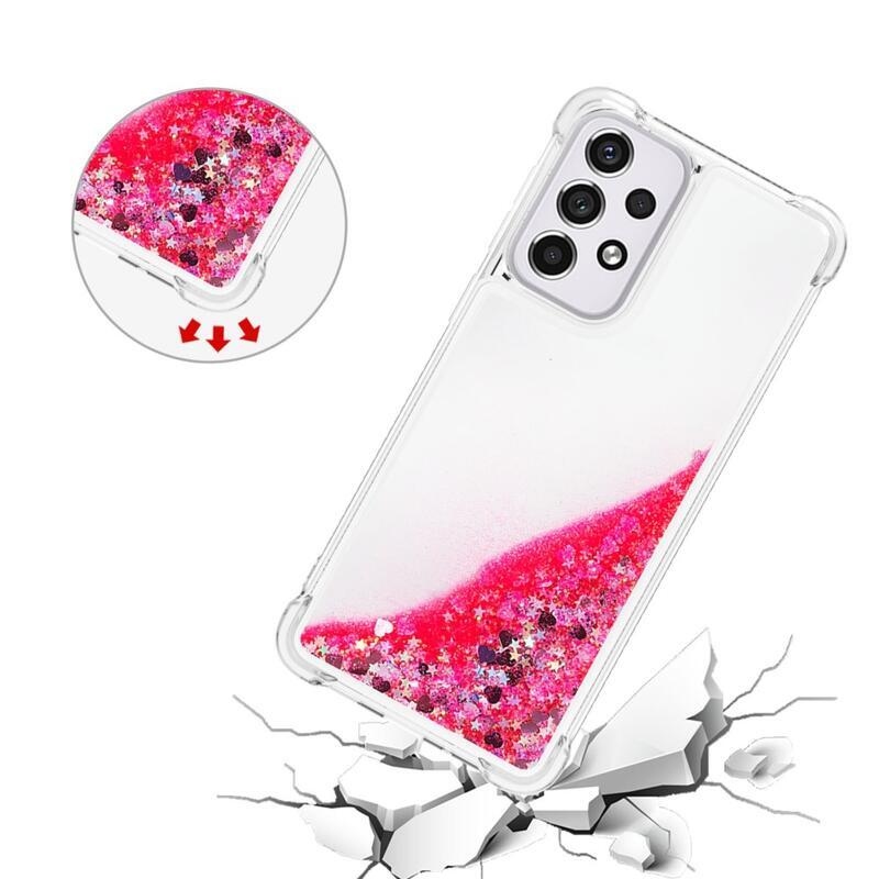 Glitter homokóra zselés tok Samsung Galaxy A33 5G - rózsaszín/szív