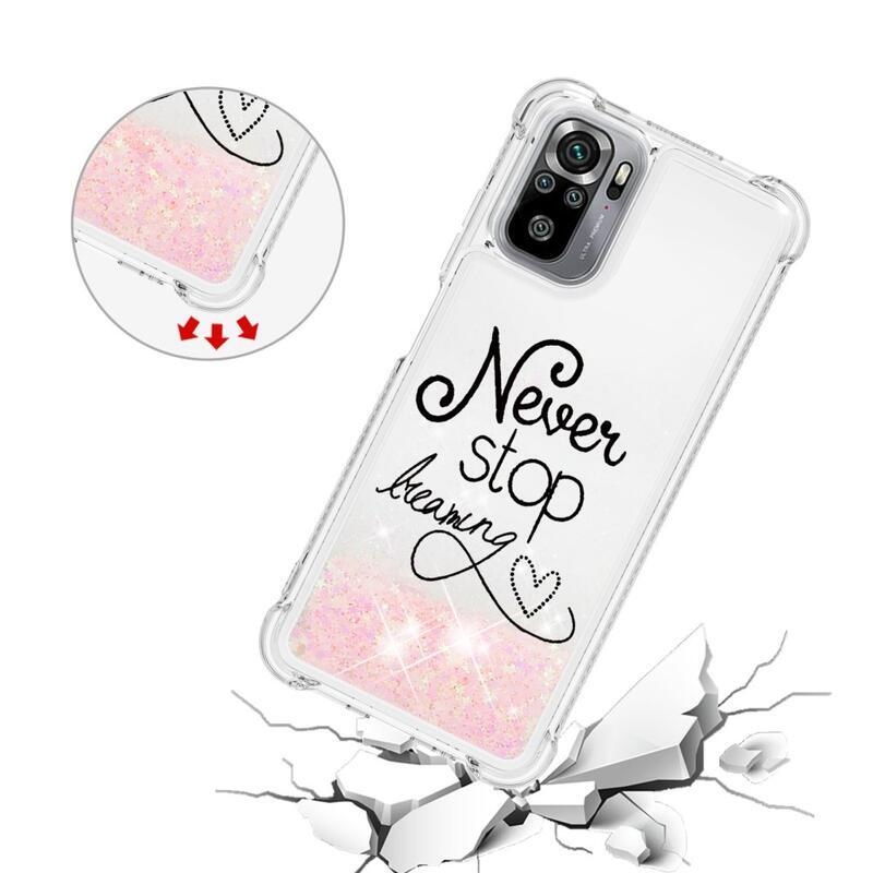 Glitter homokóra zselés tok Xiaomi Redmi Note 10 4G/Redmi Note 10S/Poco M5s - álmodj tovább!