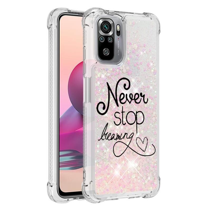 Glitter homokóra zselés tok Xiaomi Redmi Note 10 4G/Redmi Note 10S/Poco M5s - álmodj tovább!