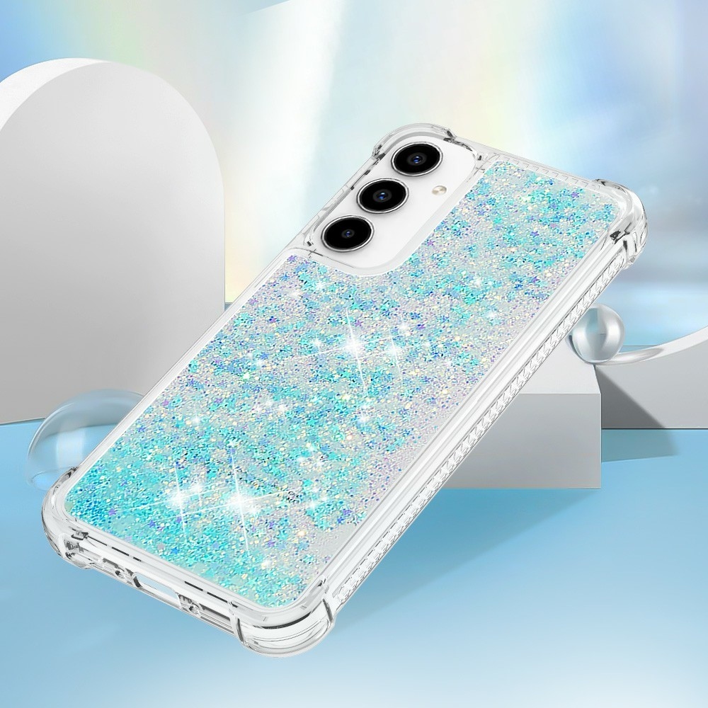 Glitter homokóra zselés tok Samsung Galaxy A37 5G - kék / csillagok