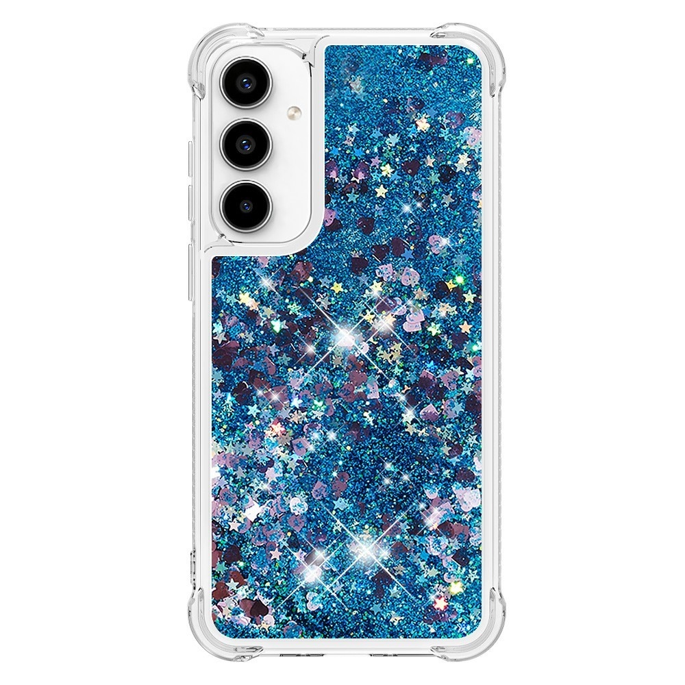 Glitter homokóra zselés tok Samsung Galaxy A37 5G - kék/szívek