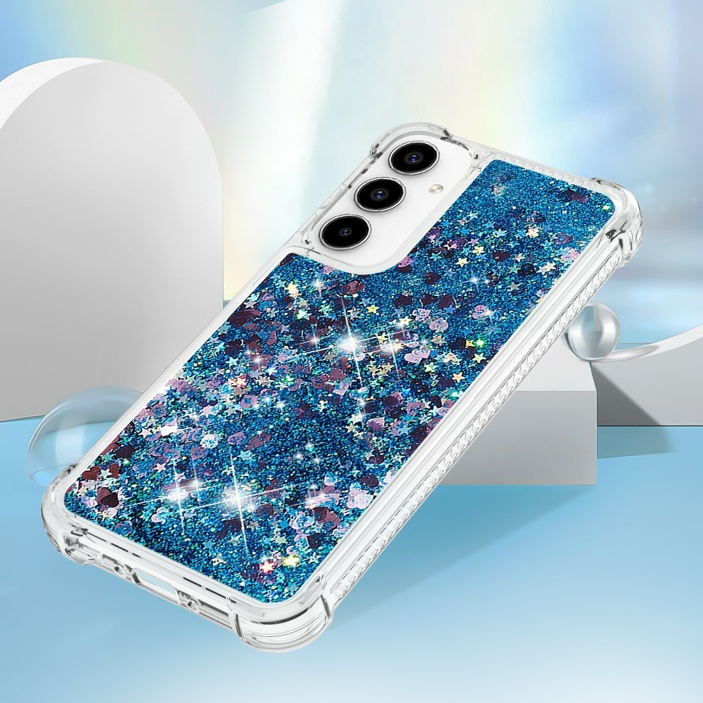Glitter homokóra zselés tok Samsung Galaxy A37 5G - kék/szívek