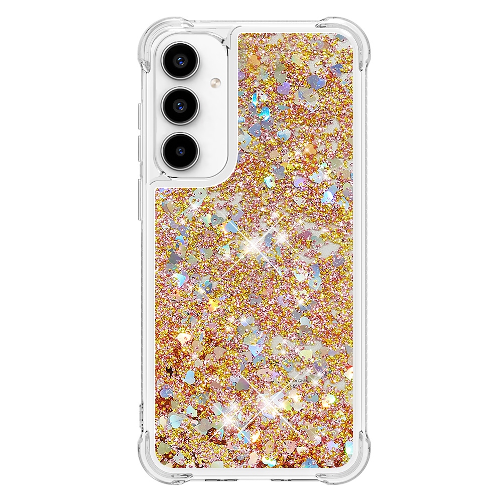 Glitter homokóra zselés tok Samsung Galaxy A57 5G - arany/szív