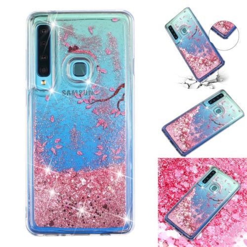 Glitter homokóra zselés tok Samsung Galaxy A9 készülékhez - szirmok