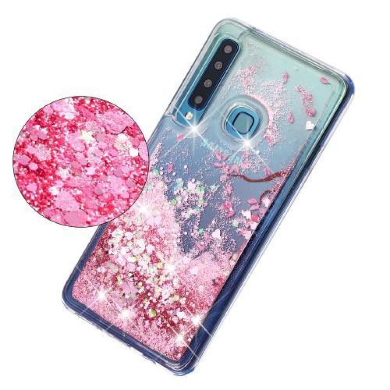 Glitter homokóra zselés tok Samsung Galaxy A9 készülékhez - szirmok