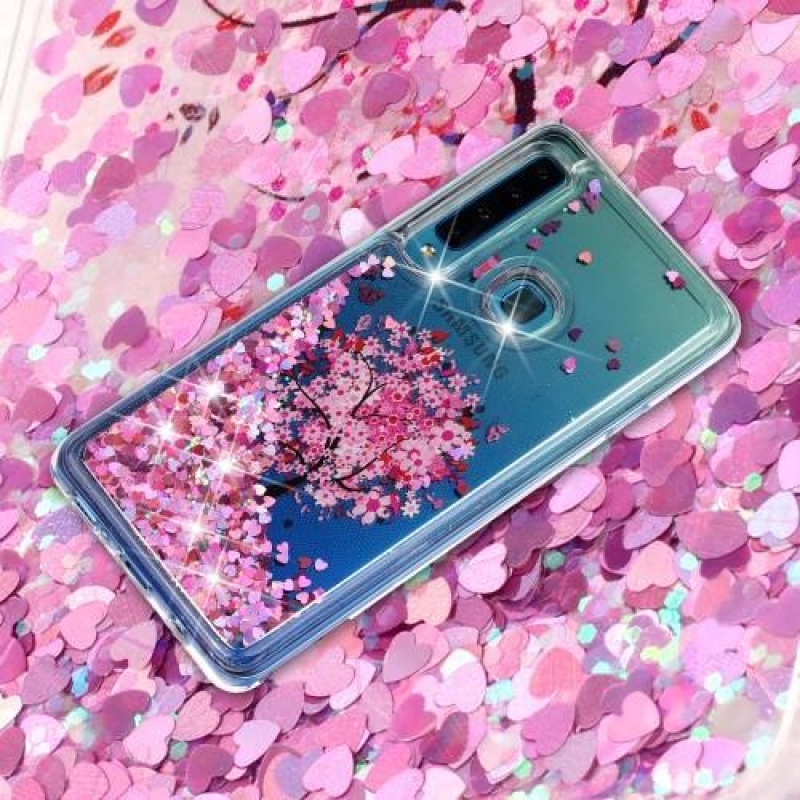 Glitter homokóra zselés tok Samsung Galaxy A9 - virágzó fa