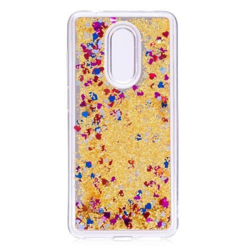 Glitter homokóra zselés tok Xiaomi Redmi 5 - arany színben