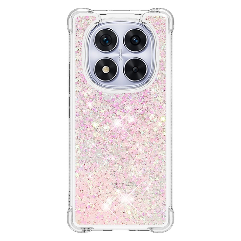 Glitter homokóra zselés tok Xiaomi Redmi Note 14 Pro 5G/Poco X7 5G - rózsaszín/csillagok