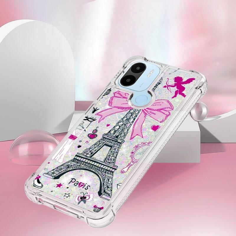 Csillogó homokóra tok Xiaomi Redmi A1+/A2+ - Eiffel-toronyhoz